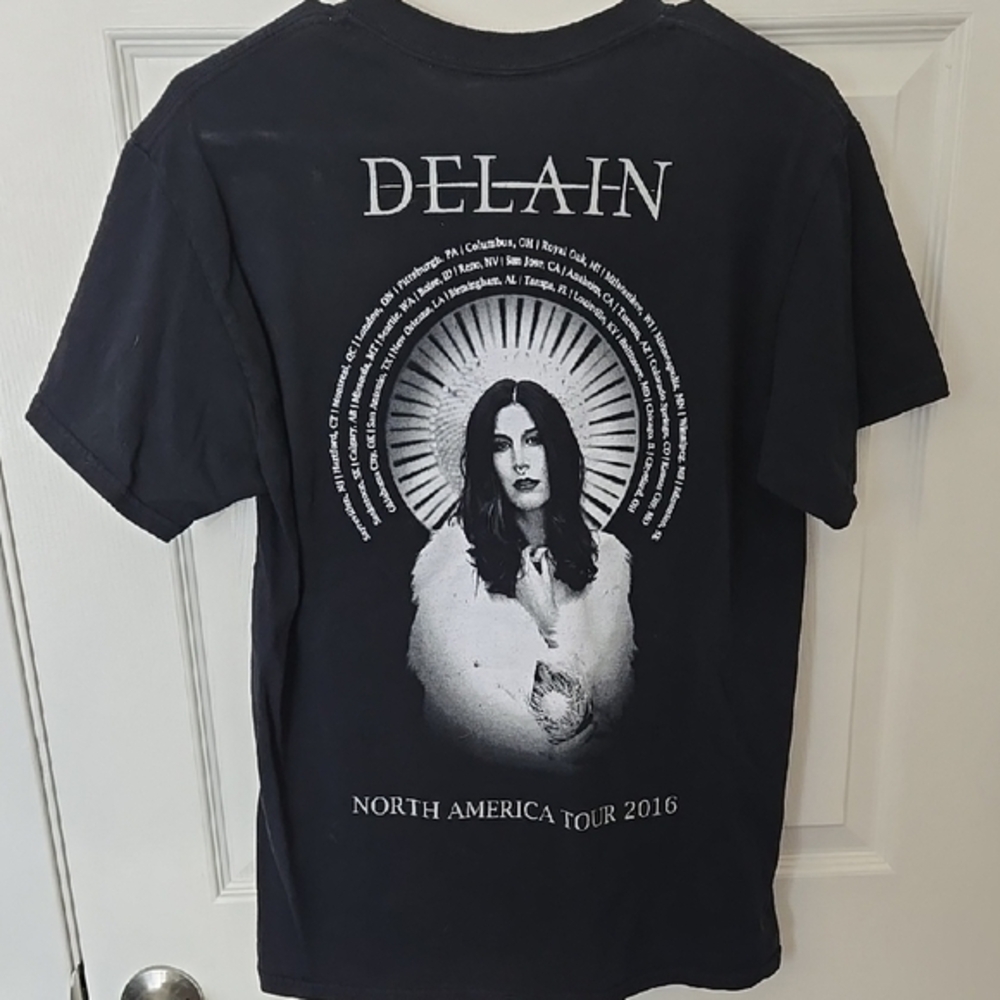 Delain Lunar Prelude 2016 Tour Graphic Tee - Black and Blue - Picture 3 of 5